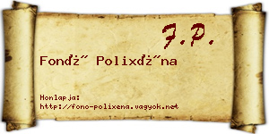 Fonó Polixéna névjegykártya